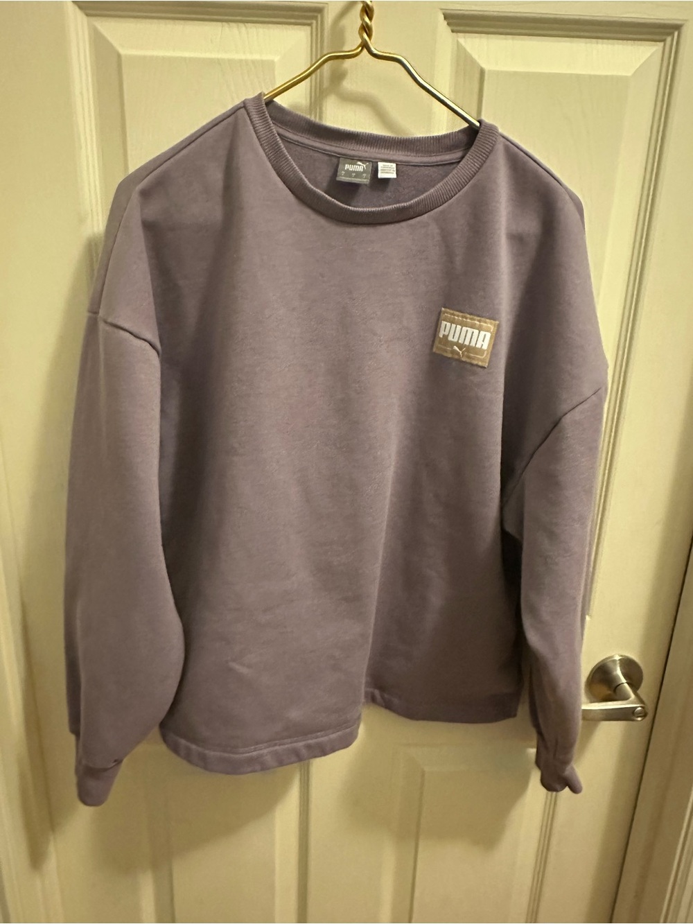 Puma Lavender Crewneck Sweatshirt with Patch Logo